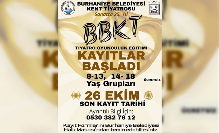 BBKT’NİN Tiyatro Oyunculuk Eğitimi Kayıtları Başladı