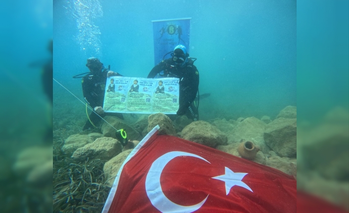 SMA’lı Eren Bebek için deniz altında bayrak açtılar