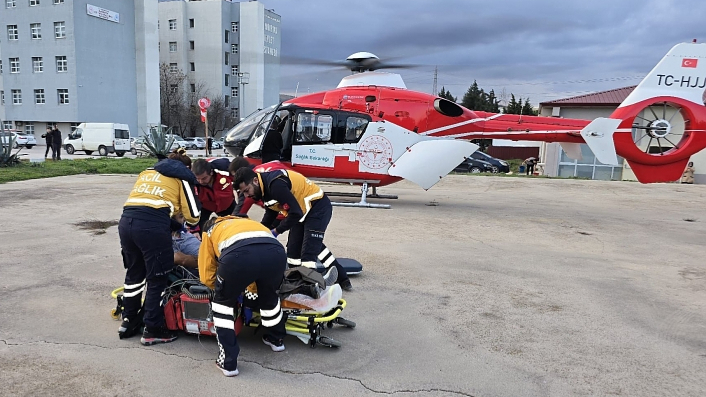 Helikopter ambulansla hayati nakil gerçekleşti