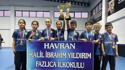 Havran Fazlıca İlkokulu masa tenisi şampiyonu oldu