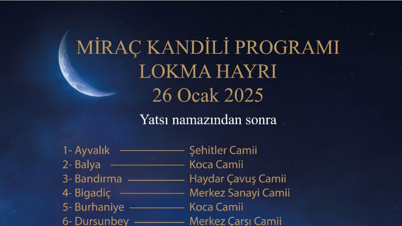 Miraç Kandili’nde 20 ilçede lokma dağıtılacak