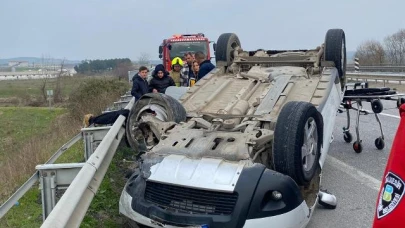 Balıkesir Susurluk'ta Otomobil Takla Attı