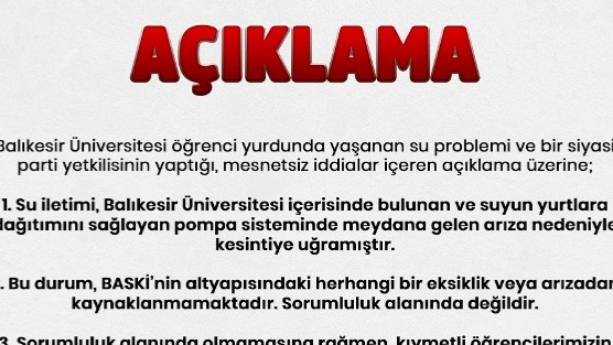 BAÜ yurtlarında su kesintisi