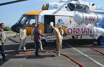 Orman yangınlarına helikopter desteği