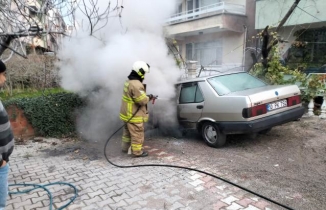 Havran’da Araç Yangını Söndürüldü HAVRAN